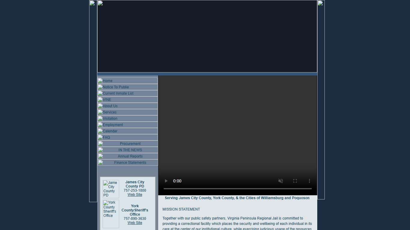 Welcome to the Virginia Peninsula Regional Jail